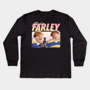 Chris Farley / Retro 90s Aesthetic Design Kids Long Sleeve T-Shirt
